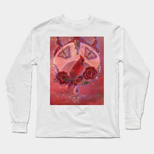 Cardinal dreams art by Renee Lavoie Long Sleeve T-Shirt